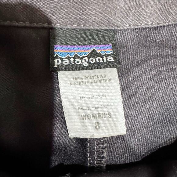 Patagonia Women Size 8 Gray Skort Skirt Short Combo Side Zip - Picture 3 of 5